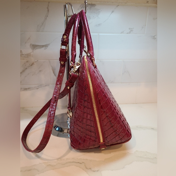 Brahmin Vintage Vivian Prissy Raspberry Set With Wallet EUC made in Italy
